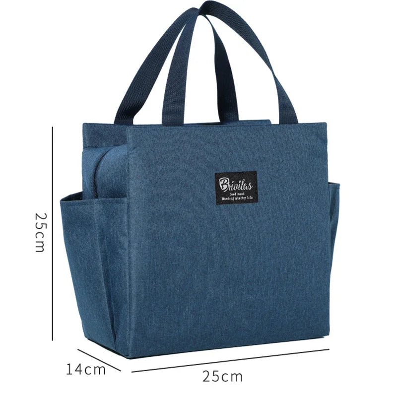 Insulated Lunch Tote — Portable Meal Storage with Side Pockets