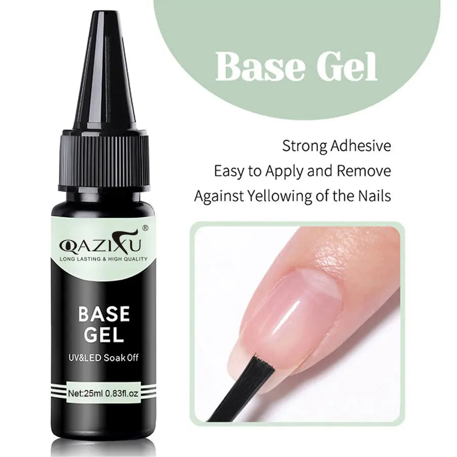 QAZIXU Gel Nail Polish Kit — Professional Base and Top Coat Essentials