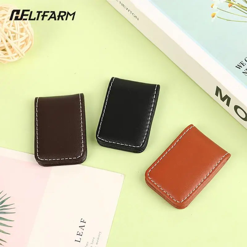 Slim Leather Money Clip Wallet — Magnetic Card Holder & Cash Clamp
