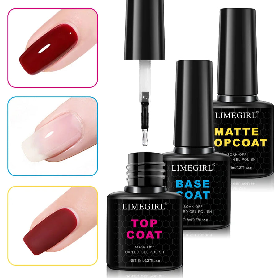 Limegirl Matte Top Coat — Professional Soak Off Nail Finish, 8ml