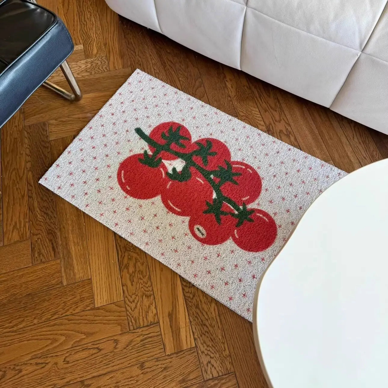 Cherry Fruit Polka Dot Welcome Mat — Anti-Slip PVC Coil Doormat