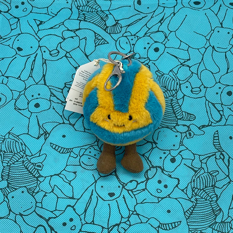 Assorted Plush Keychain Charms — Cute Animal & Food Bag Accessories