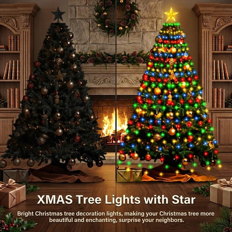 MIMIRGB Smart RGB Christmas Tree Lights — 400 LED App-Controlled Fairy Lights
