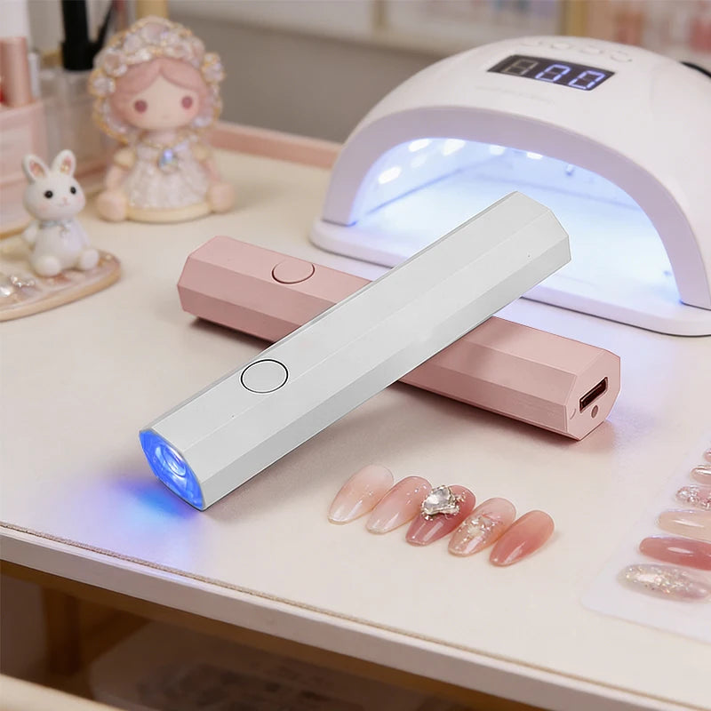 Handheld UV/LED Nail Lamp — Rechargeable Gel Polish Dryer with Stand