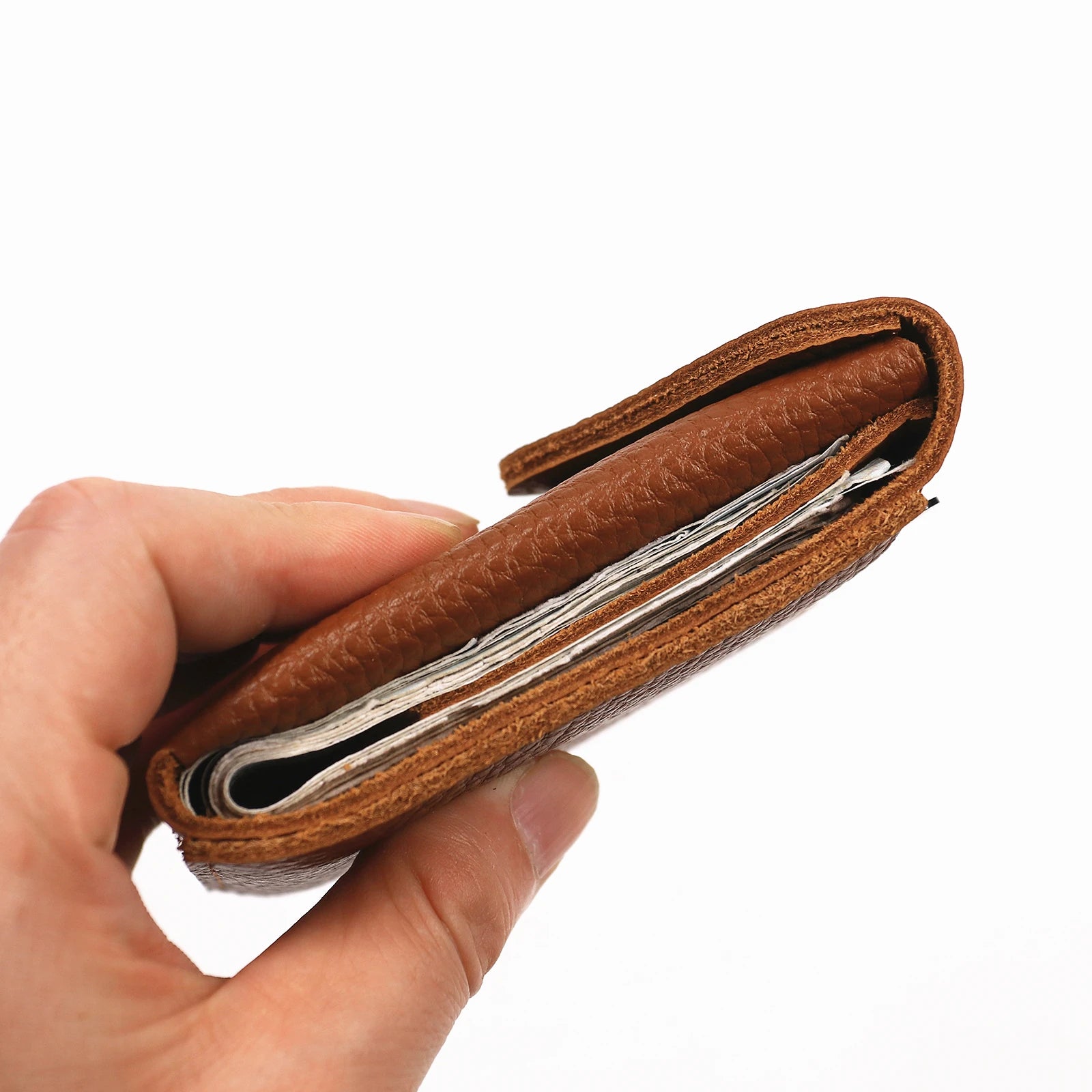 ztellhim Genuine Leather Slim Wallet — Vintage Full Grain Cowhide Card Holder