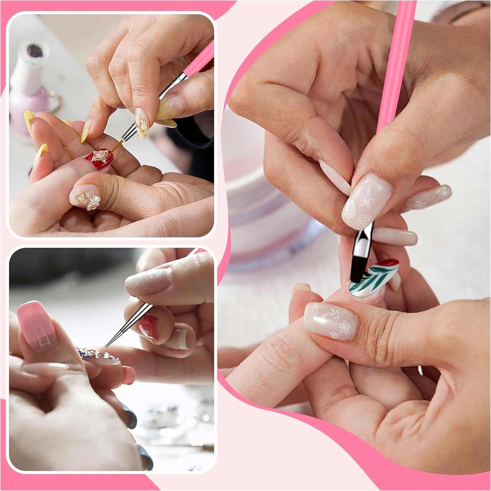 Professional Nail Art Tool Kit — 24 Piece Manicure Set with Brushes and Dotting Tools