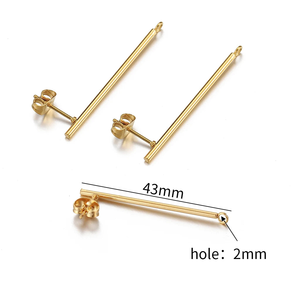 MINGXUAN Stainless Steel Earring Studs — DIY Jewelry Making Base Pins