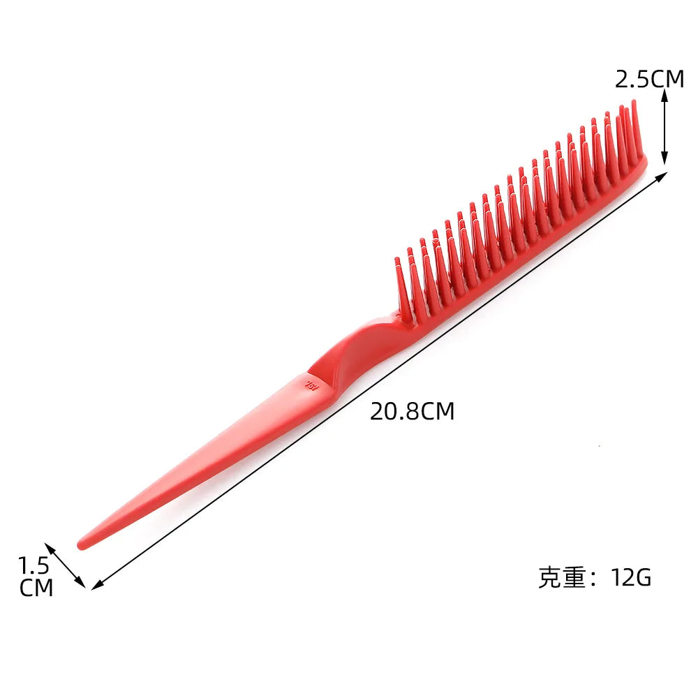 Three-Row Detangling Comb — Professional Hair Styling Brush for Curly Hair