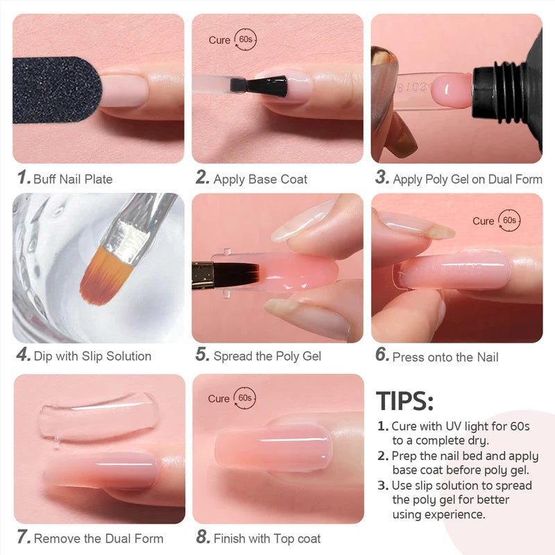DUOLINGDAI Poly Extension Gel Nail Kit — 12 Shade DIY Starter Set