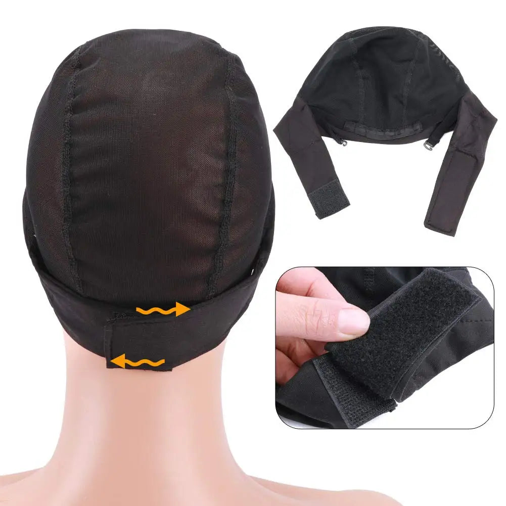 Mesh Wig Cap with Adjustable Headband — Secure Grip for Wig Styling