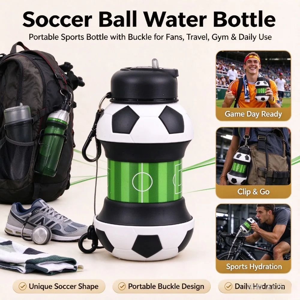 Collapsible Silicone Water Bottle — Leakproof Foldable Sports Cup