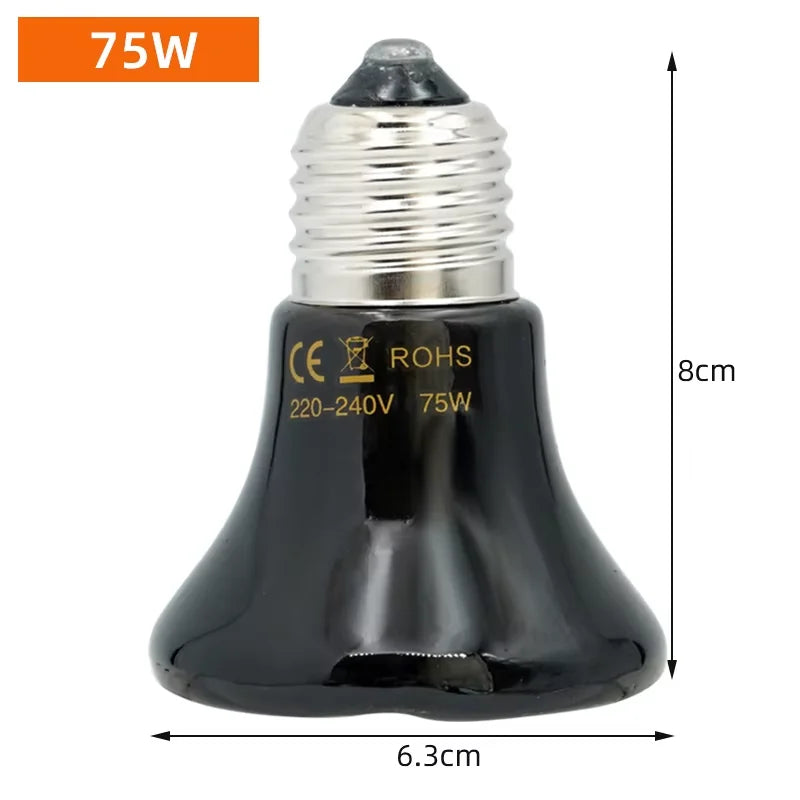 JIECARE Ceramic Infrared Heat Lamp — E27 Pet Brooder & Reptile Emitter