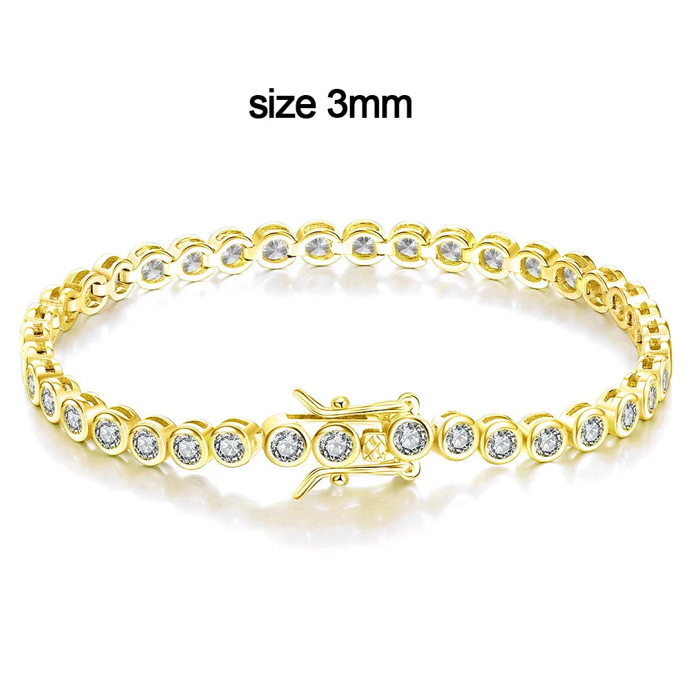 knobspin Moissanite Tennis Bracelet — D VVS1 Round Cut Sterling Silver