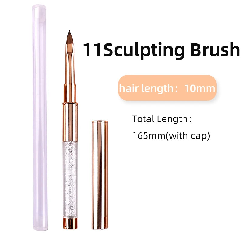 Rose Gold Nail Art Brush Set — Professional Manicure & Acrylic Tools