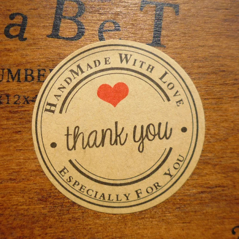 Kraft Paper Seal Stickers — Self-Adhesive Round Labels for DIY Crafts