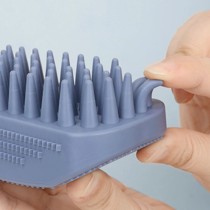 Silicone Pet Bath Brush — Ergonomic Grooming & Hair Removal Tool