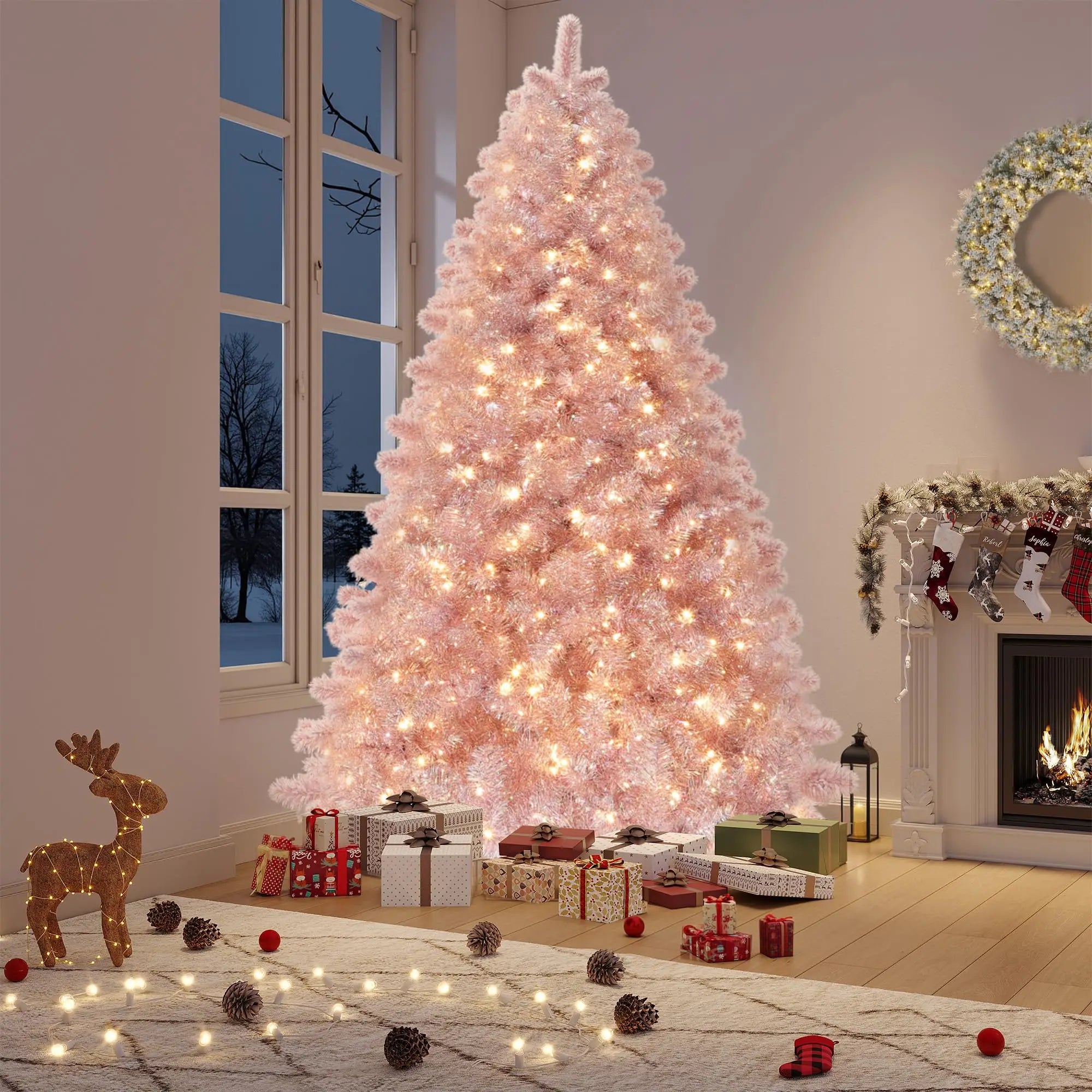 GAOMON Pre-Lit Slim Pencil Christmas Tree — Space-Saving Holiday Decor