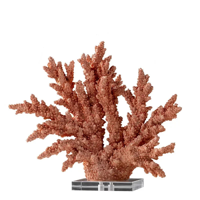ZIZI FISH Resin Coral Sculpture — Decorative Hollow Crystal Ornament