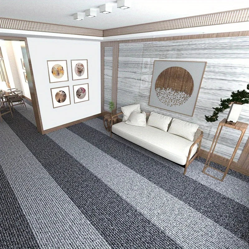 Self-Adhesive Solid Color Area Rug — Water Absorbent Floor Mat for Home