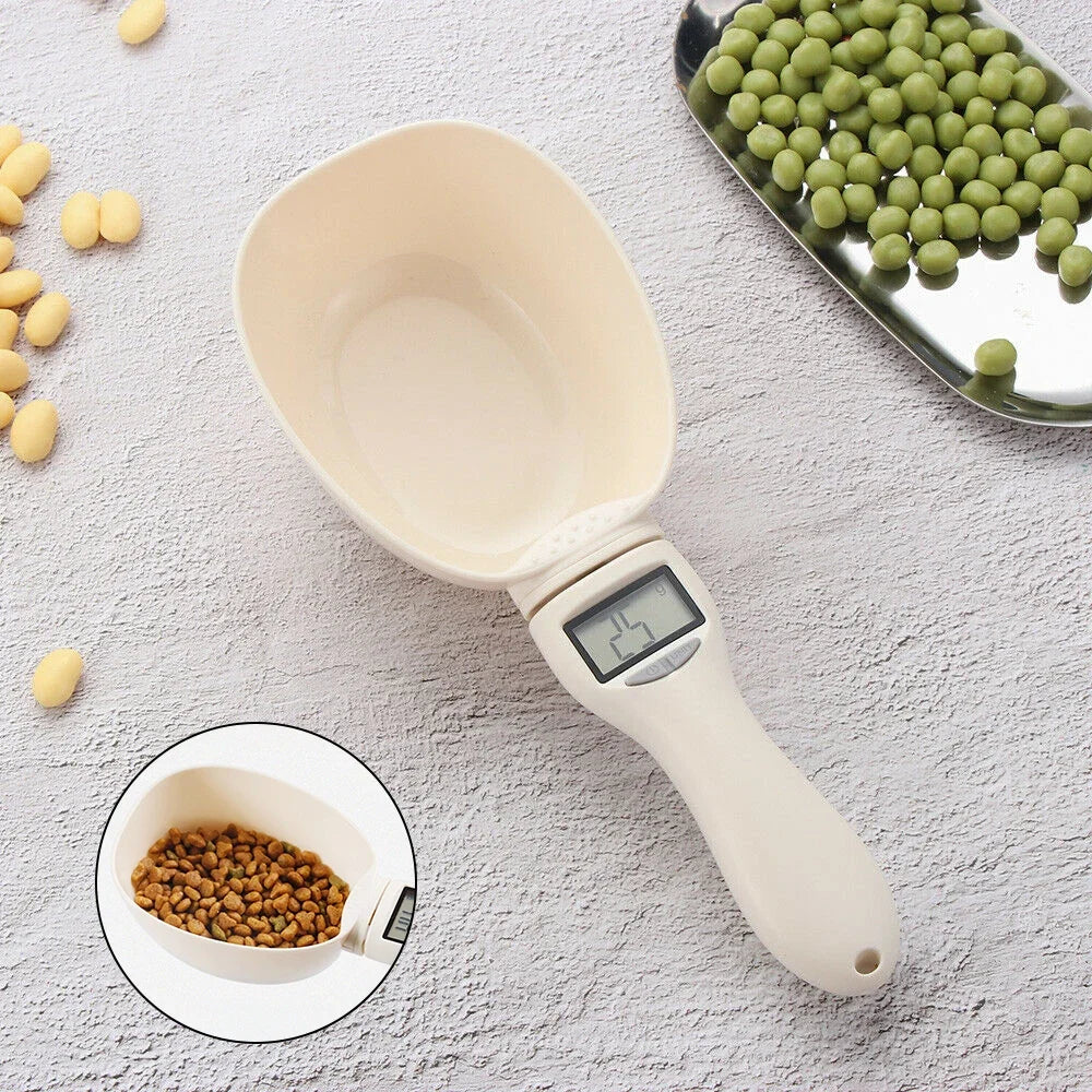 Digital Pet Food Measuring Scoop — Electronic Spoon Scale with LED Display