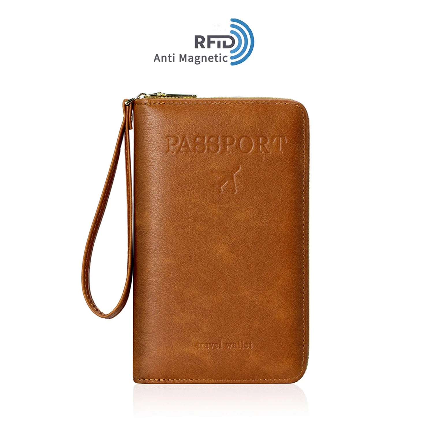 Mcneely Travel Passport Wallet — RFID Blocking Organizer with Wristlet