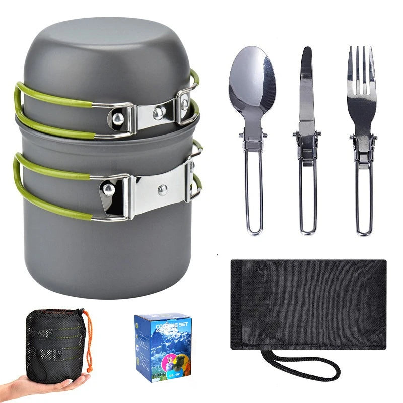 OEING Portable Camping Cookware Set — Lightweight Aluminum Cooking Kit