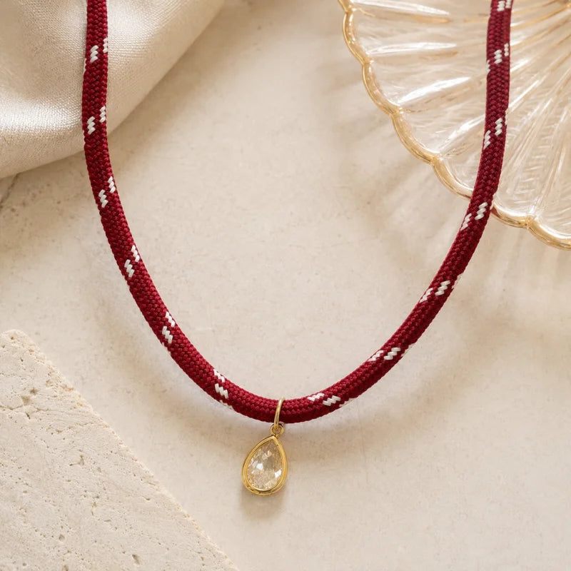 doyours Boho Multilayer Rope Chain Necklace — Gold Plated Zircon Pendant Jewelry