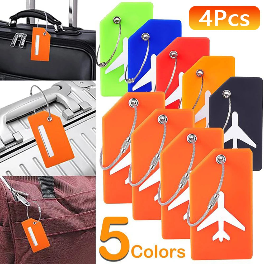 Silicone Luggage Tags with ID Card — Durable Travel Identification Set