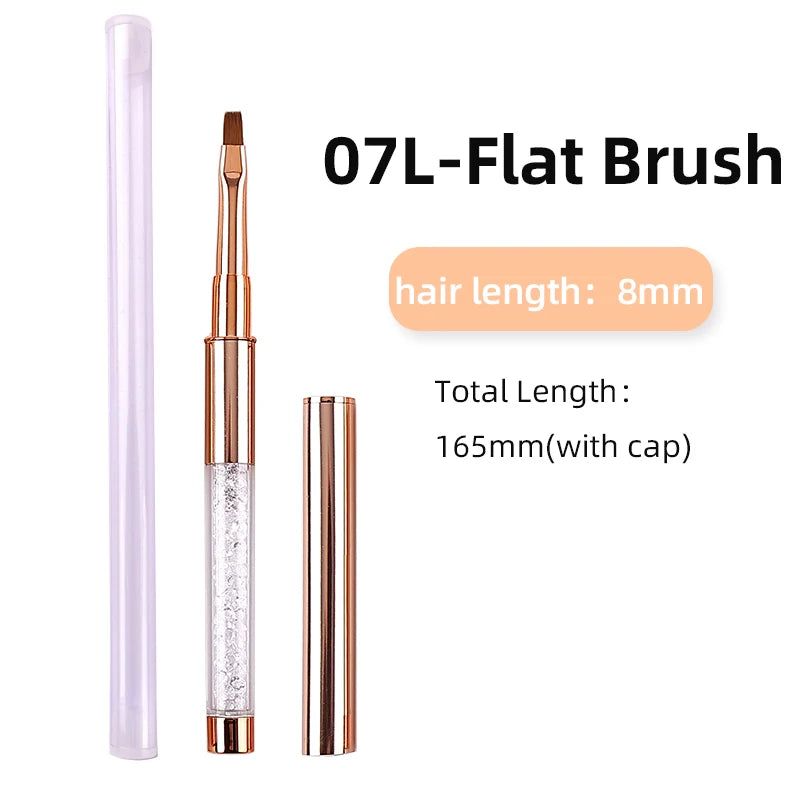 Rose Gold Nail Art Brush Set — Professional Manicure & Acrylic Tools