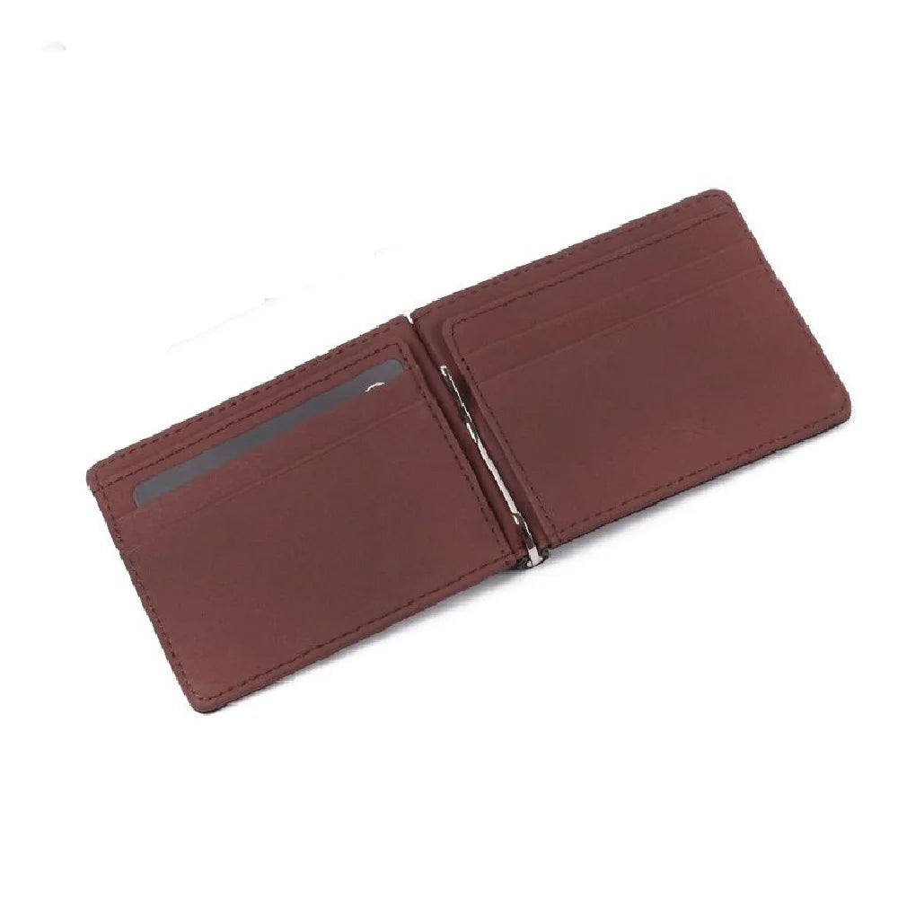 ISKYBOB Leather Money Clip Wallet — Slim Multifunctional Card Holder