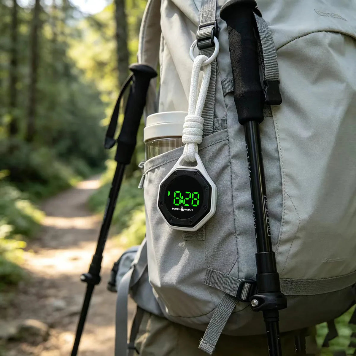 Portable Digital Pocket Watch — Silent Design with Night Light Display