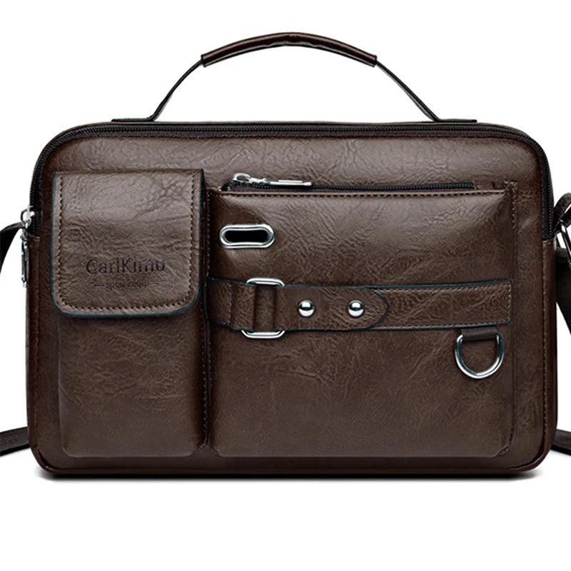 Men's Retro Messenger Bag — Waterproof Laptop Briefcase for Work & Travel