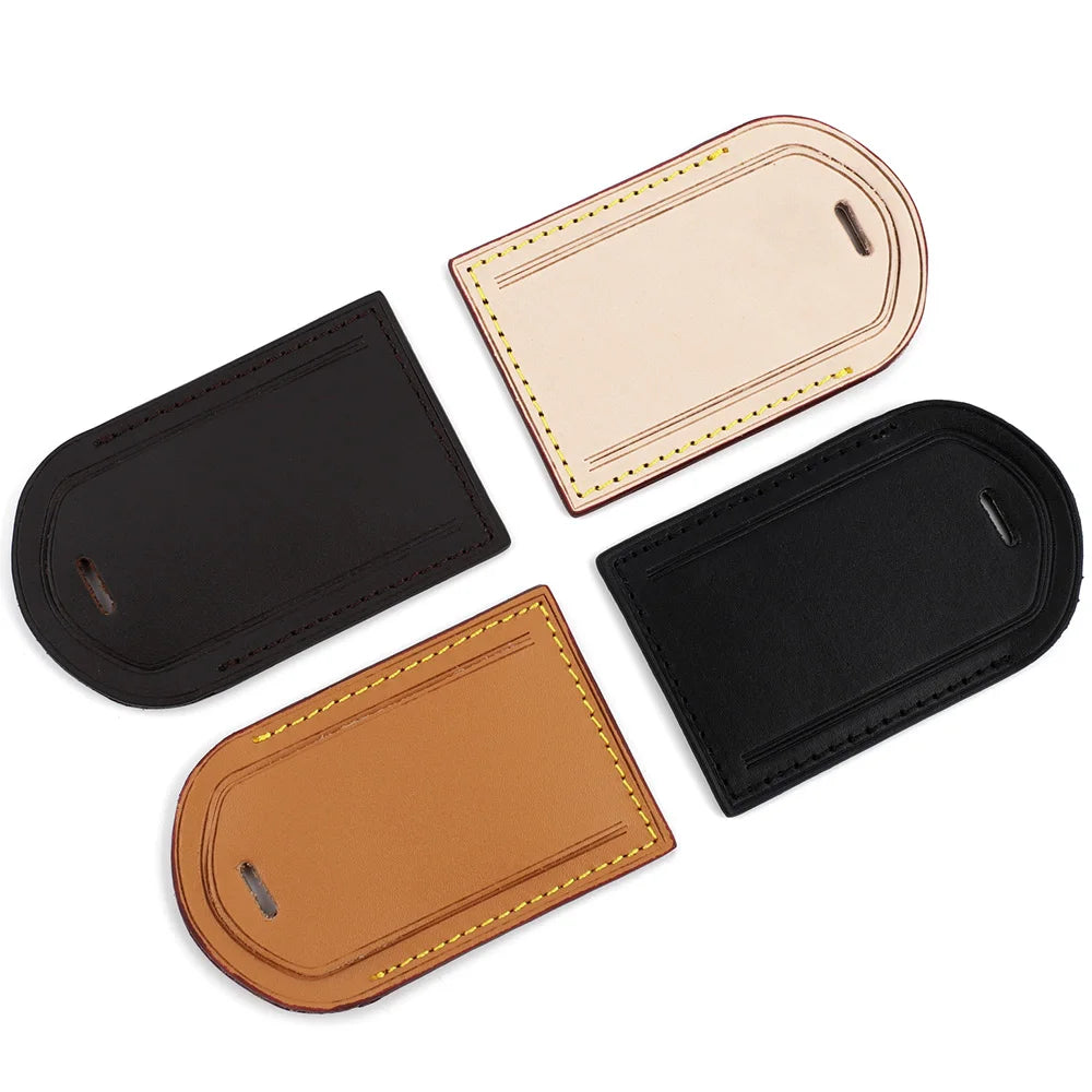 Genuine Leather Luggage Tag — Durable Travel Accessory for Suitcases and Bags