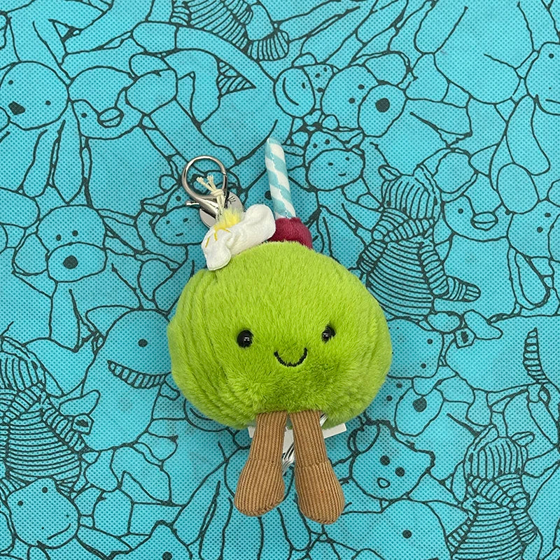 Assorted Plush Keychain Charm — Cute Animal & Food Backpack Pendant