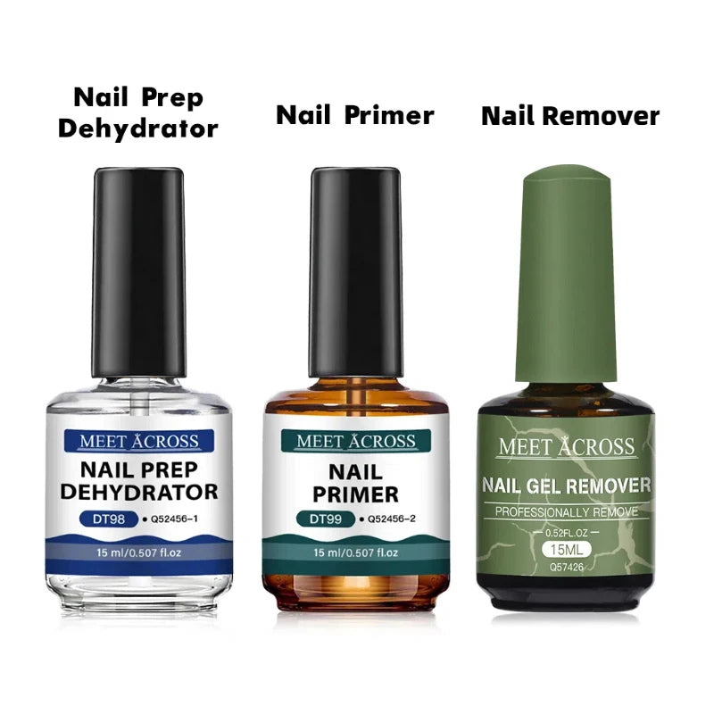 MEET ACROSS Nail Primer and Dehydrator — Fast Air Dry Base Gel for Long Lasting Manicures