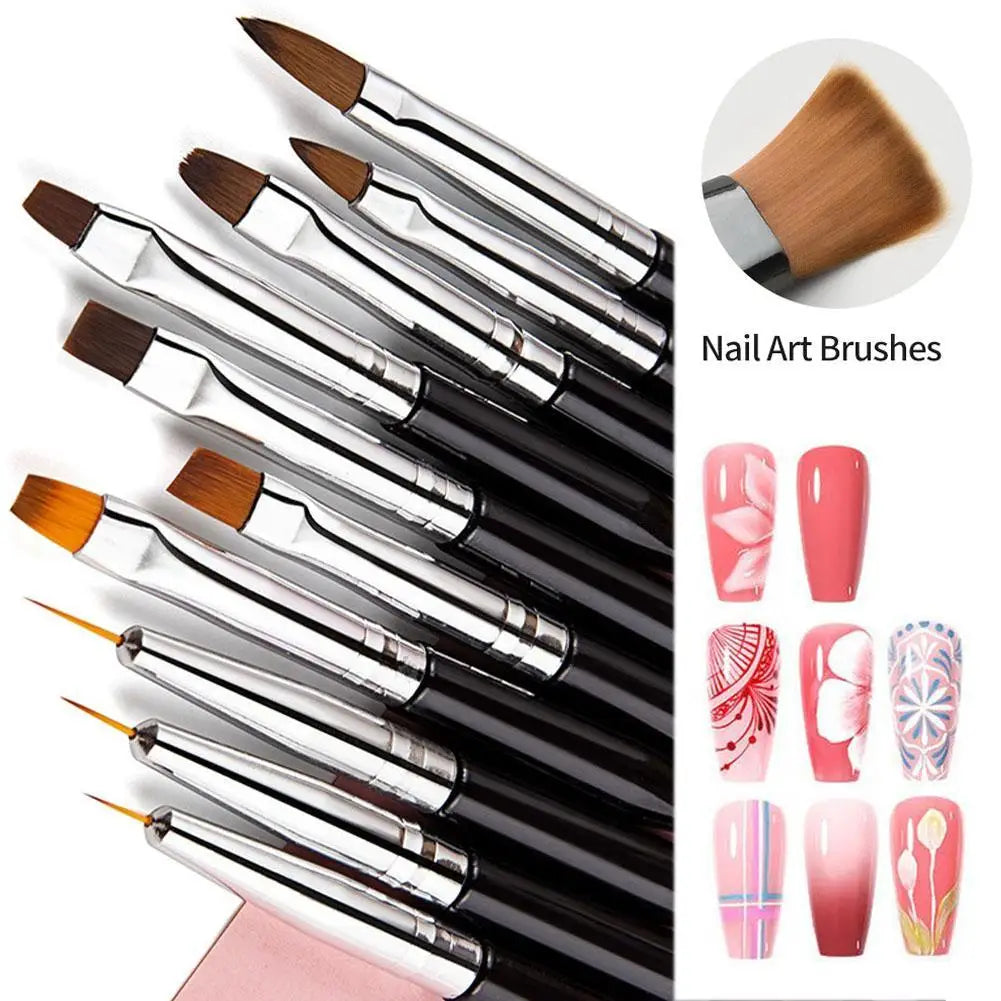 10-Piece Nail Art Brush Set — Precision Tools for Gel Polish and Detailing