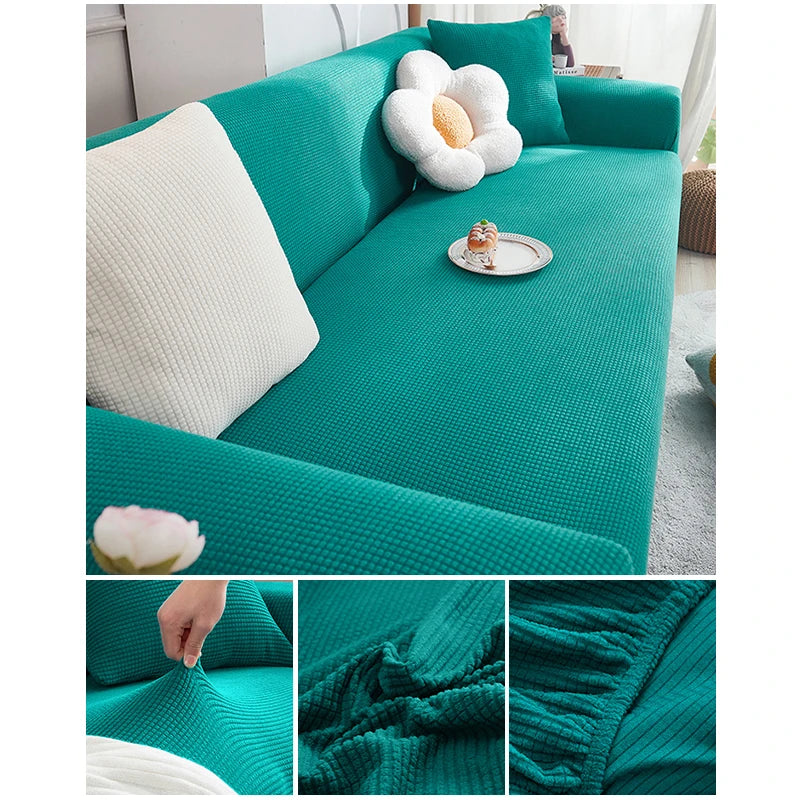 Elastic Jacquard Fabric Sofa Cover — Stretchable Slipcover for Living Room