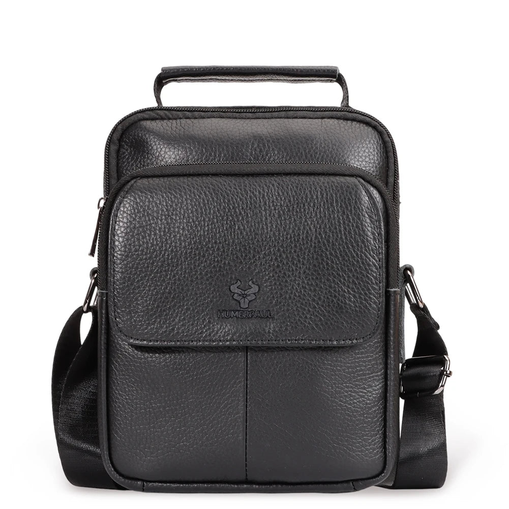 KAVI'S Genuine Leather Messenger Bag — Crossbody Shoulder Bag for iPad Mini