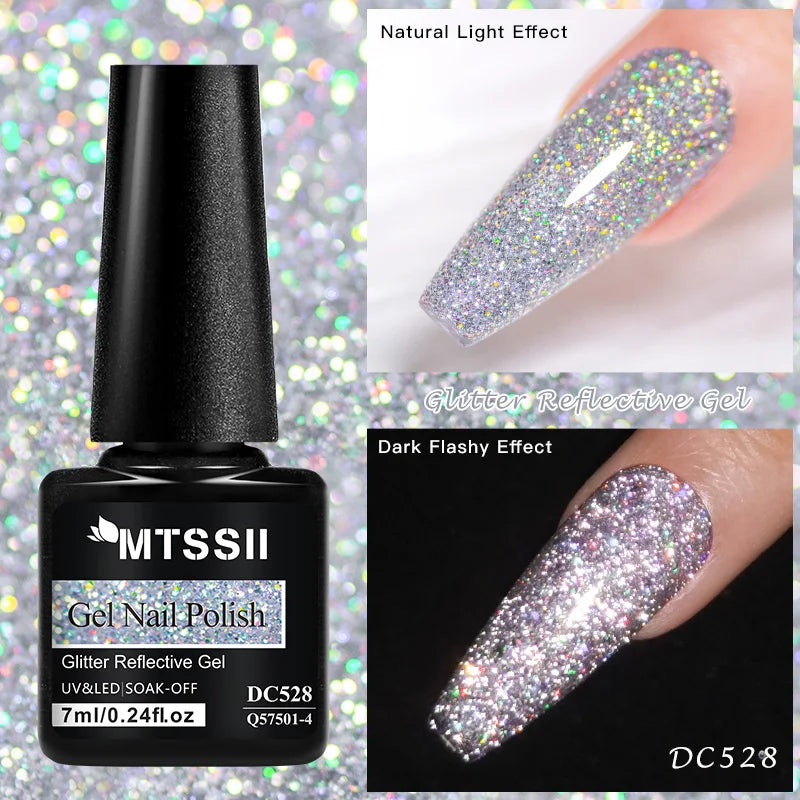 Mtssii Reflective Glitter Gel Nail Polish — Sparkling Holographic Effect