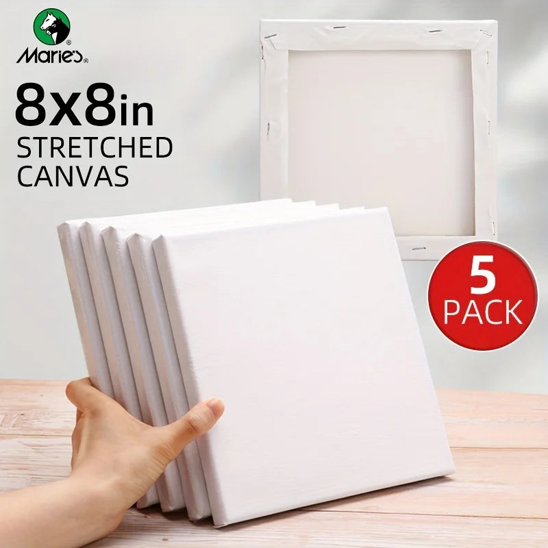 Marie's Stretched Canvas Blank Pack — Small 20x20 cm Canvas for Painting