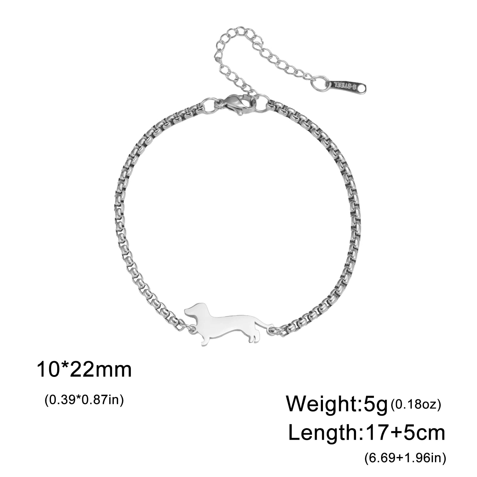 Dachshund Dog Stainless Steel Bracelet — Elegant Animal Jewelry for Women