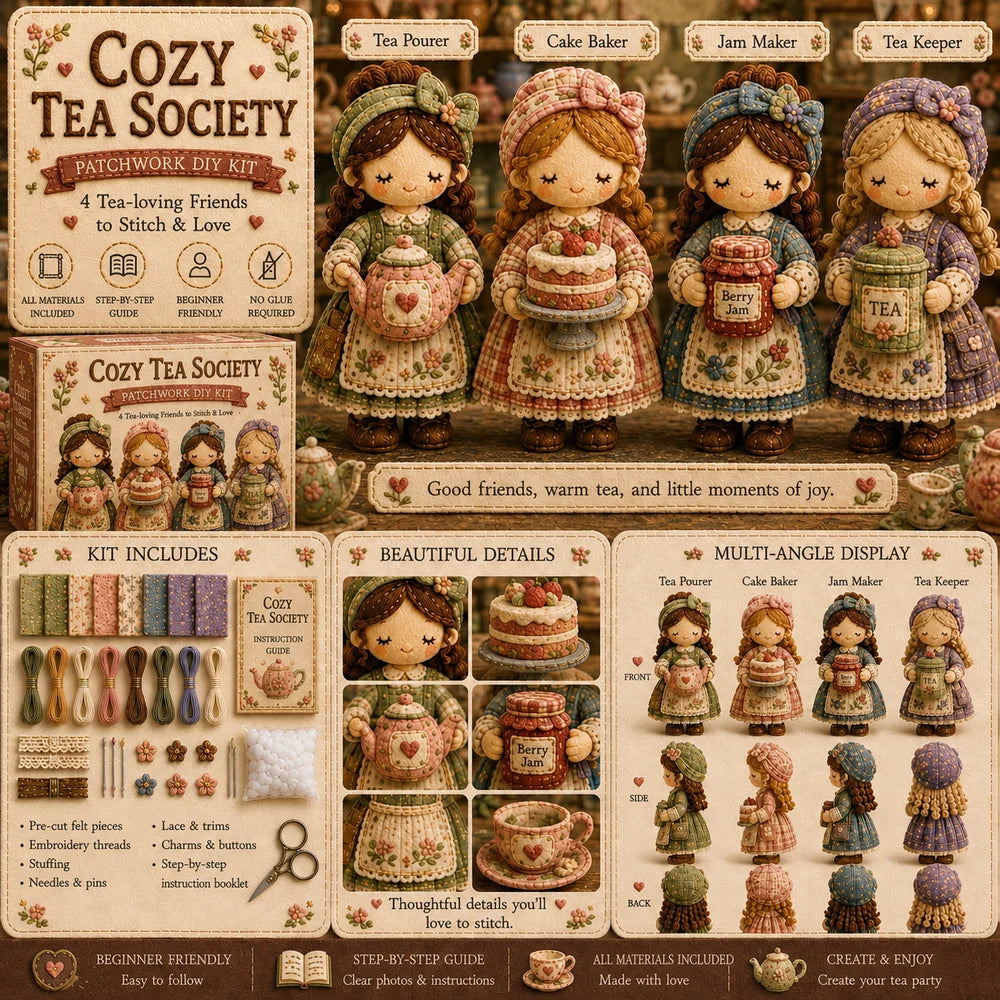 Patchwork DIY Felt Doll Making Kit — Beginner Friendly Craft Set