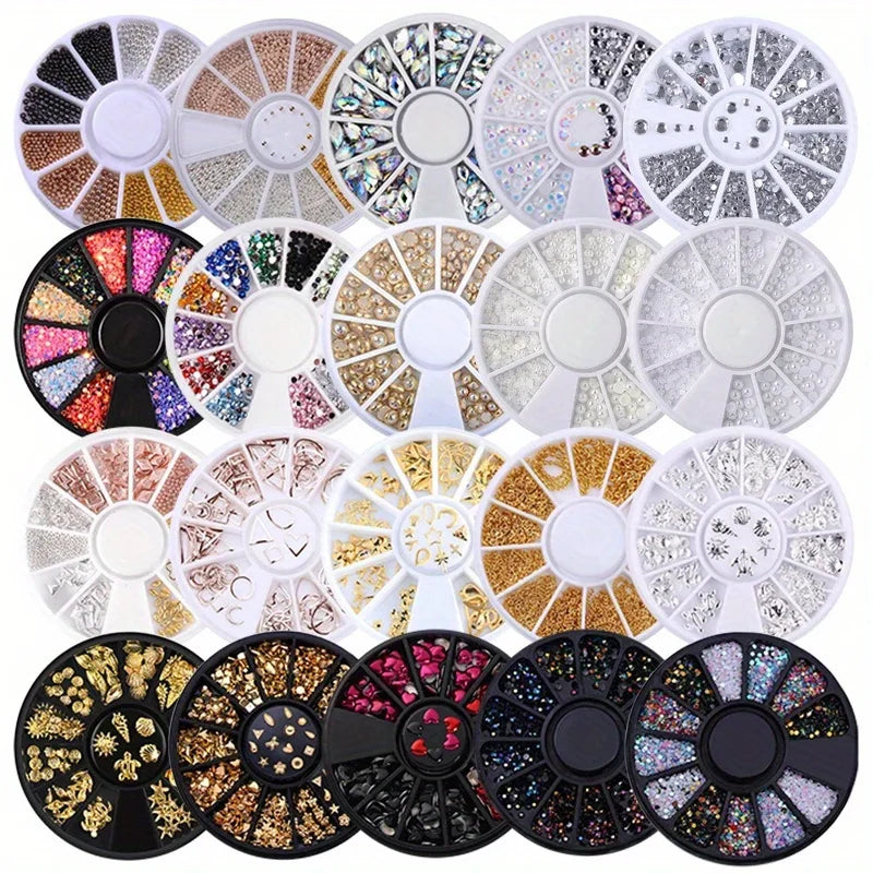 TaoTips Nail Art Rhinestones — Acrylic Crystal Gems for Manicure Decoration
