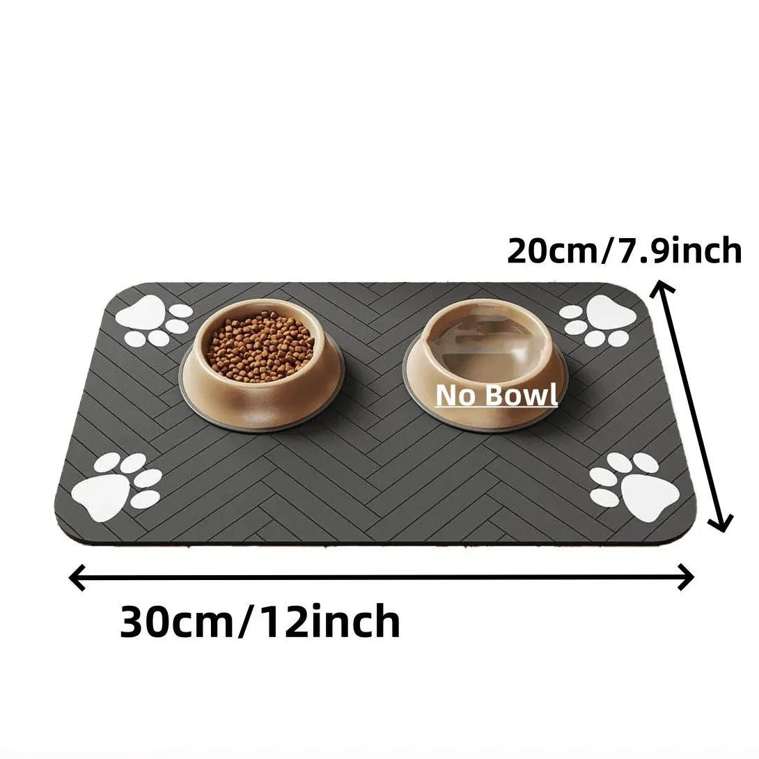 Absorbent Pet Feeding Mat — Waterproof Placemat with Non-Slip Rubber Backing