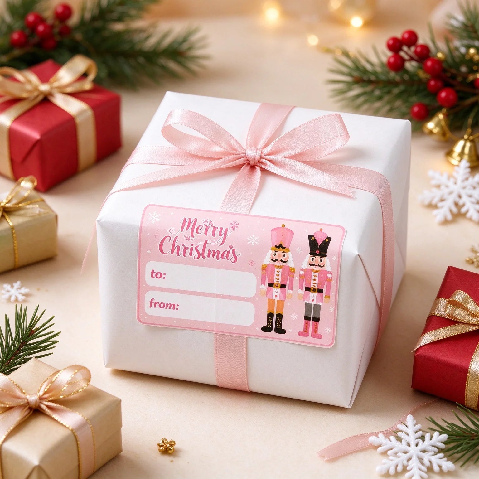Christmas Cartoon Pattern Decor Stickers — Self-Adhesive Writable Labels