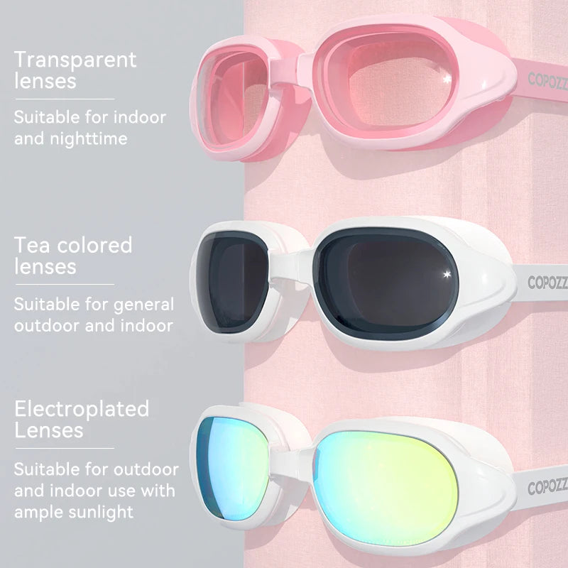 COPOZZ Prescription Swimming Goggles — Anti-Fog Diopter Eyewear for Adults