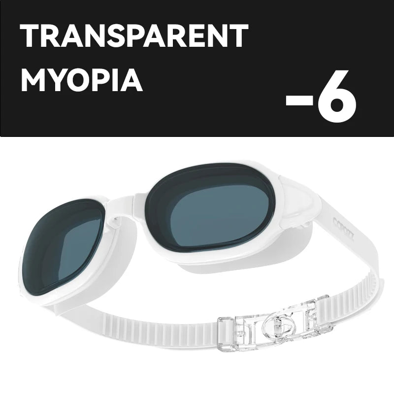 COPOZZ Prescription Swimming Goggles — Anti-Fog Diopter Eyewear for Adults