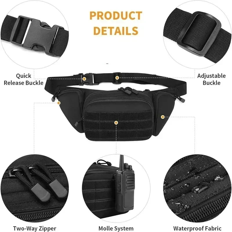 CEXIKA Tactical Multi-Function Waist Pack — Durable Nylon Outdoor Fanny Pack
