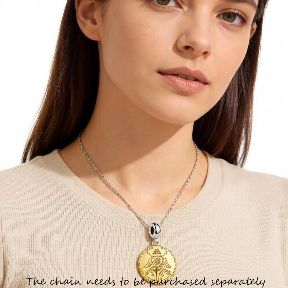 Thaddaeus Gold Plated Angel Disc Pendant — Vintage 925 Sterling Silver Charm