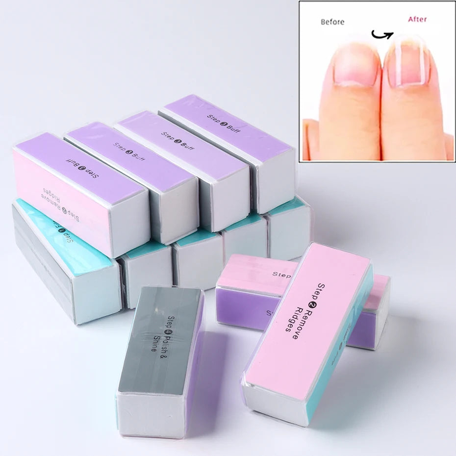 Full Beauty 4-Way Nail Buffer Block — Multi-Purpose Manicure Polishing Set